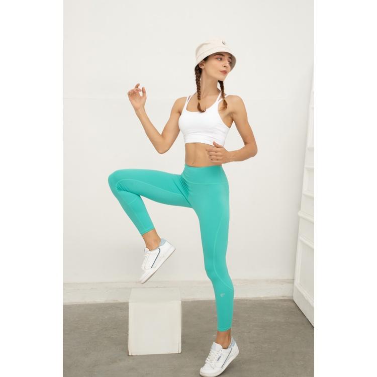 Joylyan - Bộ Đồ Tập Thể Thao XaviO Gồm Áo Bra Tập Ojas Màu Trắng Và Quần Leggings Xavia Xanh Ngọc Cho Yoga Gym Pilates