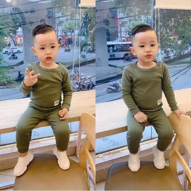 Quần áo trẻ em dài tay thu đông, bộ thun cotton trẻ em từ 3kg - 12kg
