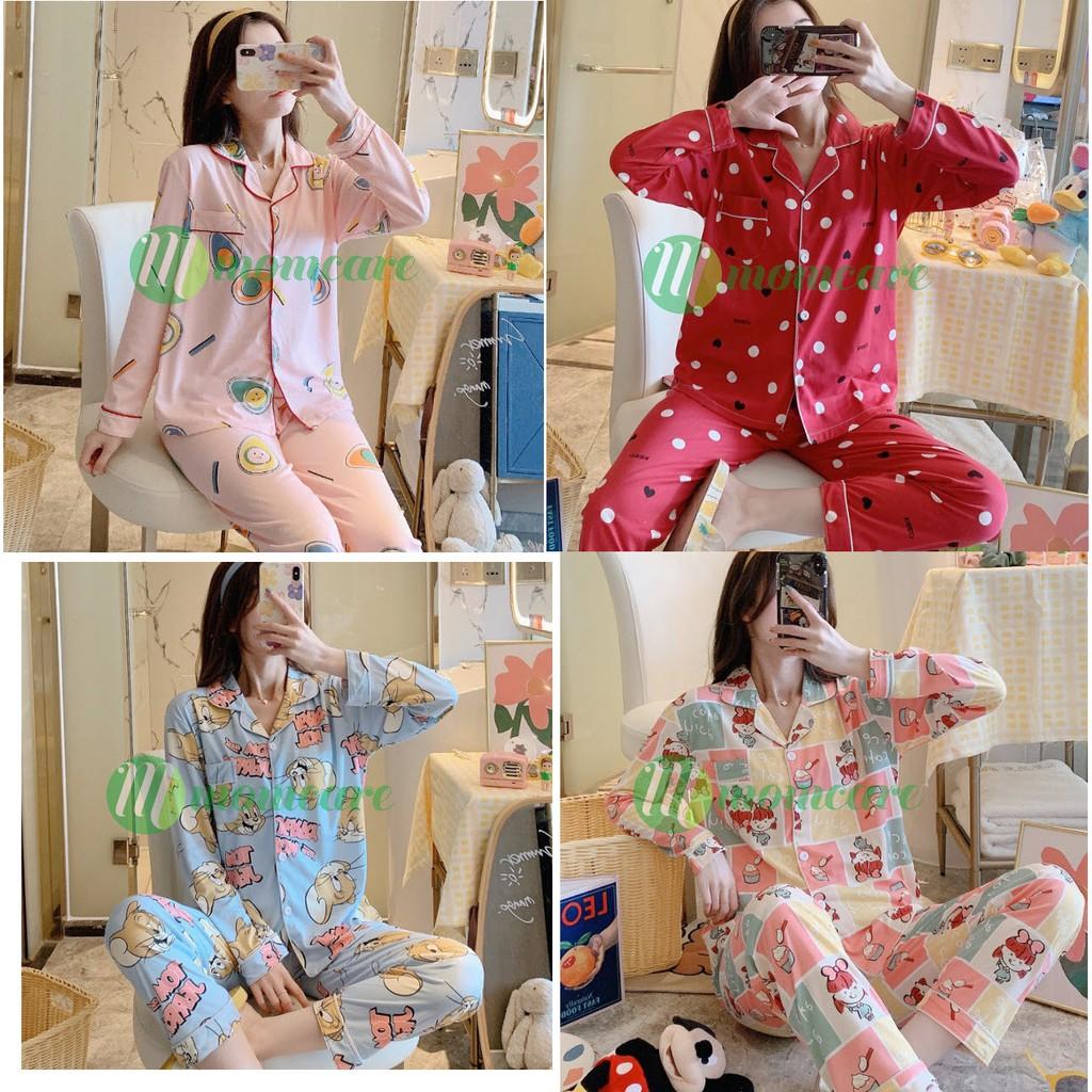 Bộ đồ ngủ nữ QUẢNG CHÂU cao cấp - Pijama nữ mặc nhà dài tay đẹp mềm mịn, dễ thương - Quần áo ngủ kiểu thời trang