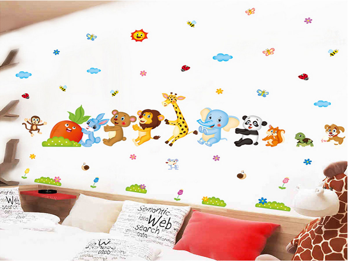 Decal dán tường thỏ nhổ củ xl8221