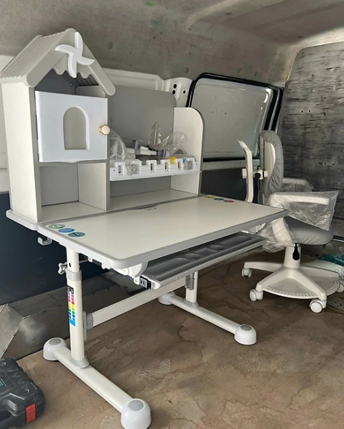 Bộ bàn ghế học sinh thông minh chống cận điều chỉnh cao thấp tay quay Tundo CTIRSS68 ngang 80cm