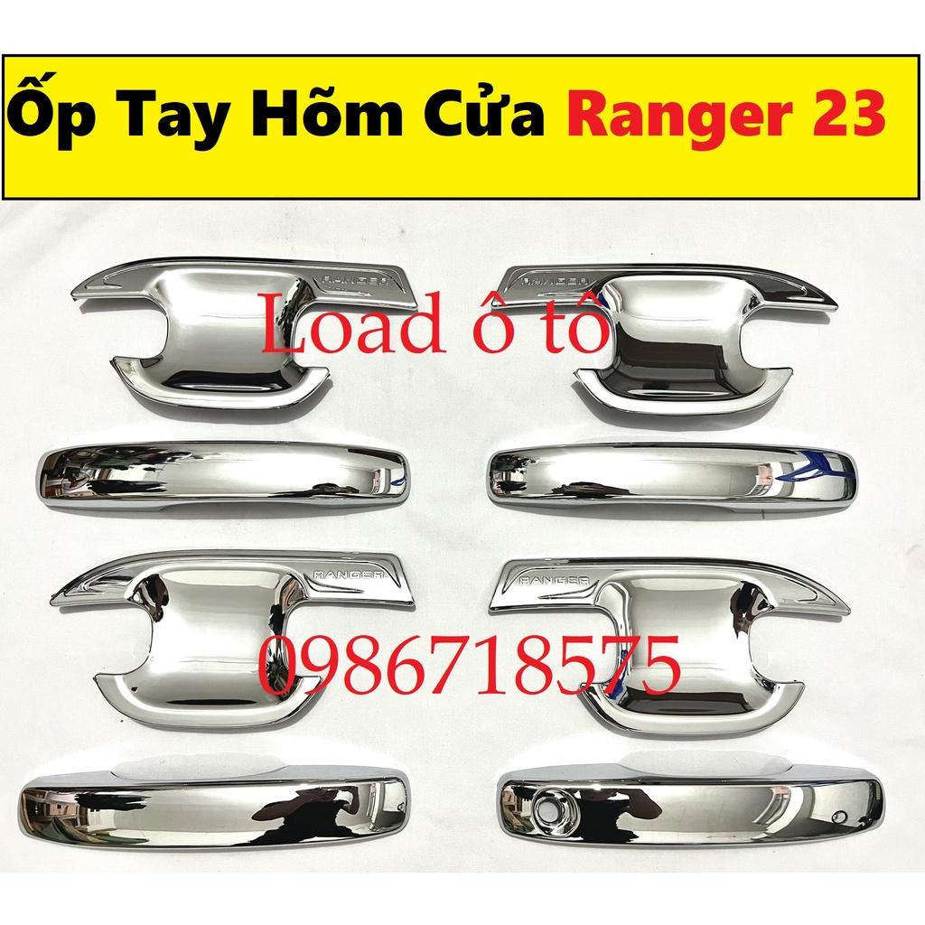 Ốp Tay Nắm, Hõm Cửa Mạ Crom Xe Ford Ranger 2023-2022 Mẫu Mới Nhựa ABS Mạ Crom Sáng Bóng