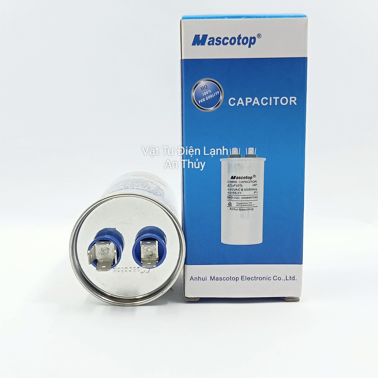 Tụ máy lạnh MASCOTOP 45uF 2 chân - Tụ điều hòa MASCOTOP 45uF 2 chân