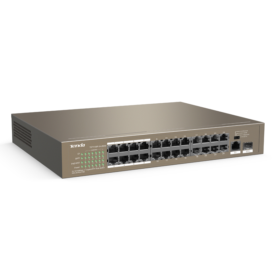 PoE Switch Tenda TEF1126P - Hàng Chính Hãng