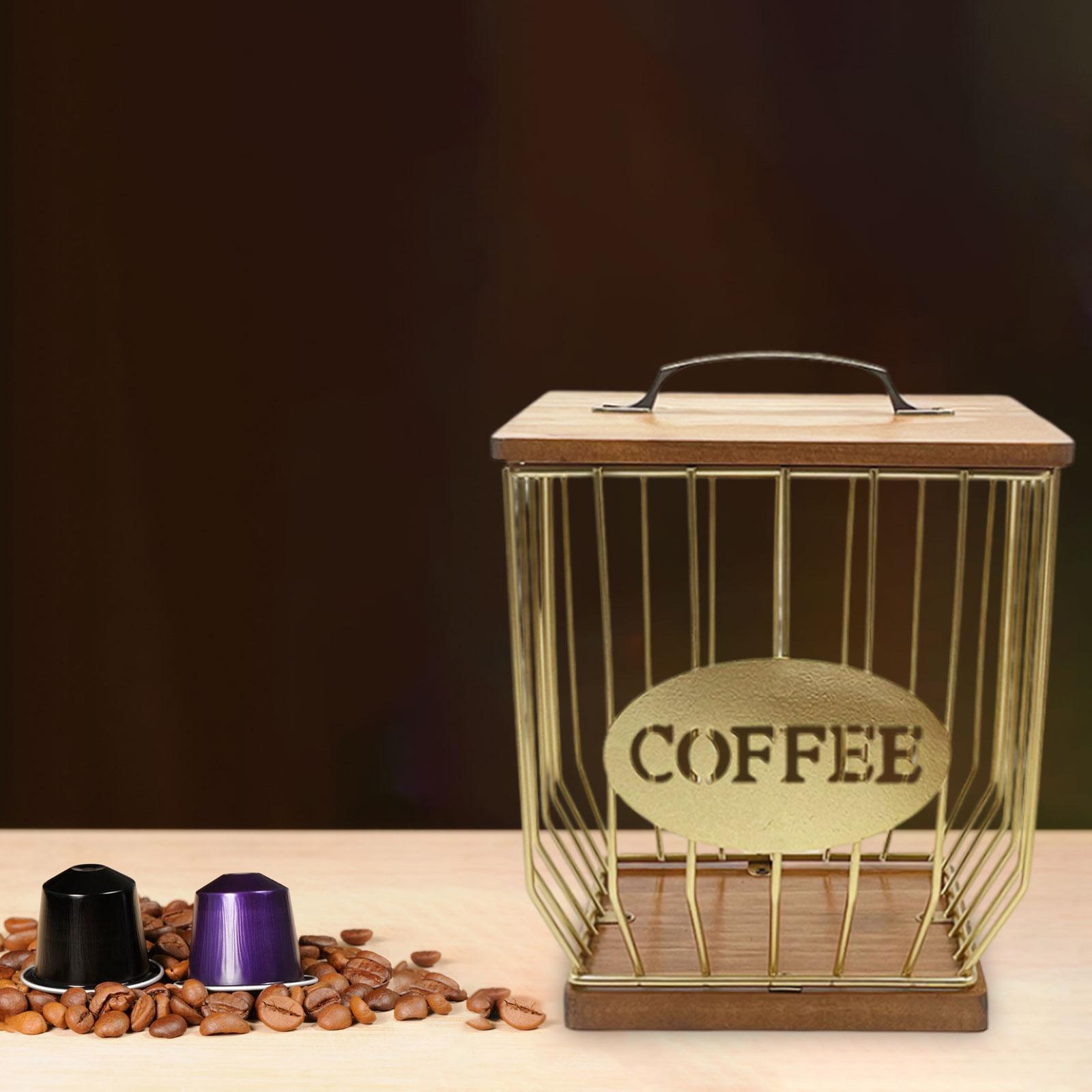 Coffee Pod Holder Coffee Pod Container Organizer Cup Metal Coffee Bar Accessories Coffee Pod Basket for Kitchen Countertop Espresso Capsules