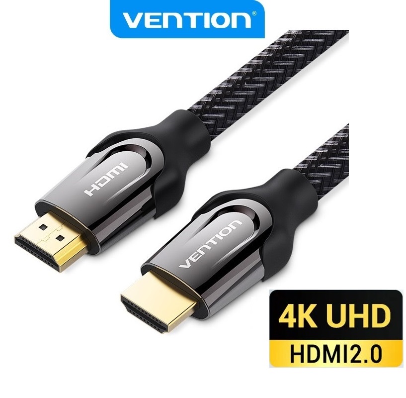 Cáp HDMI 2.0 Vention bện nylon cao cấp, hỗ trợ 2k, 4k hàng chính hãng