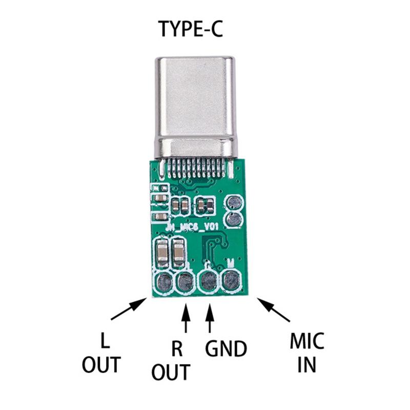 Type-C 16Bit Âm Thanh Kỹ Thuật Số Tai Nghe Adapter Chất Lượng Âm Thanh Lossless Đắc Giải Mã Card Âm Thanh Amp Tự Làm Cho Thiết Bị Thông Minh