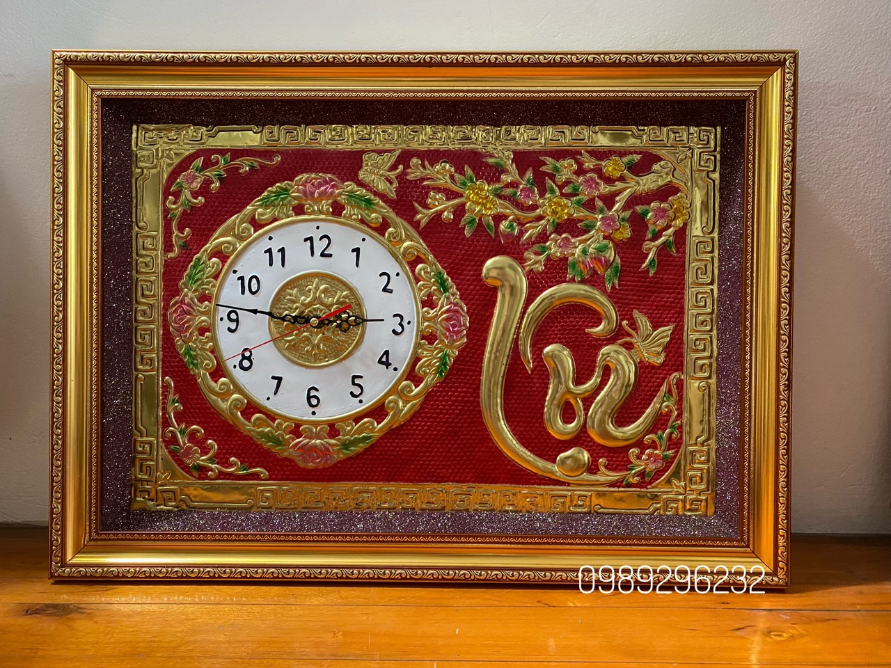 Tranh đồng hồ chữ Lộc bằng đồng