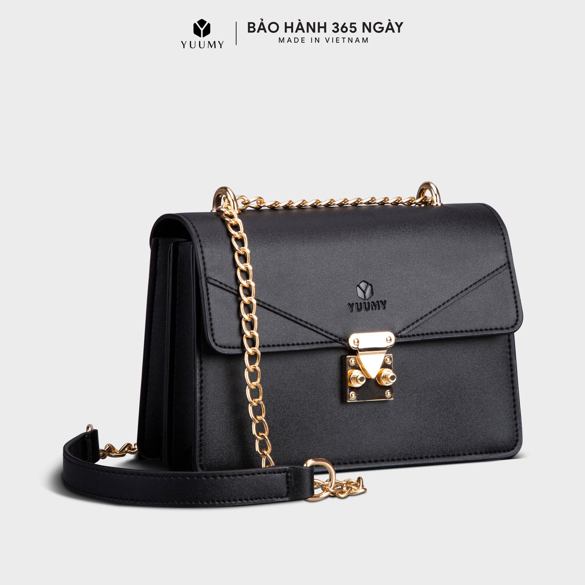 Túi Đeo Chéo Nữ Thời Trang Yuumy Yn91, 7 Ngăn, Vừa Sổ Tay, Ví, Điện Thoại, Phù Hợp Đi Chơi, Đi Làm, Đi Tiệc, Da Tổng Hợp Cao Cấp, Không Bong Tróc, Không Thấm Nước Dài 21.5Cm X Rộng 8.5Cm X Cao 15.5Cm - Đen