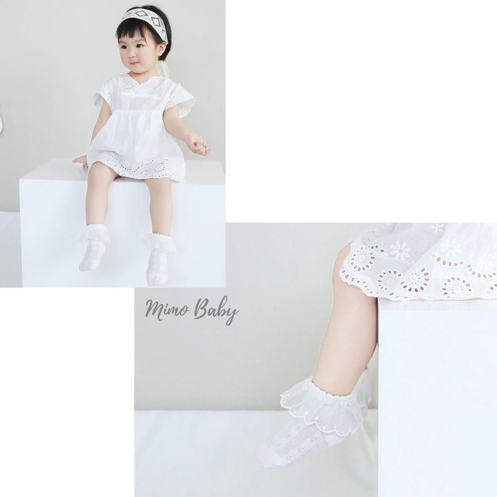 Tất vớ lưới cổ bèo xinh xắn tiểu thư cho bé gái Mimo baby T20