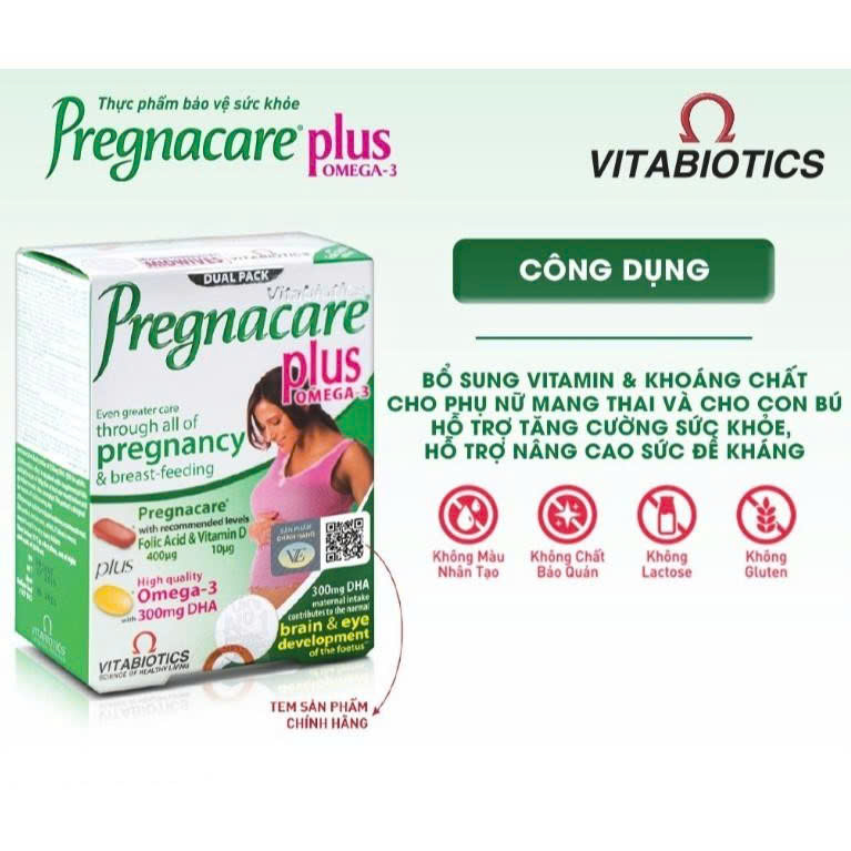 Viên Uống Cho Mẹ Bầu Vitabiotics PREGNACARE PLUS OMEGA-3 Hộp 56 Viên