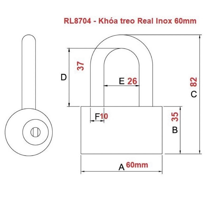 Ổ khóa inox SUS 304 chống cắt Real RL8704 - MSOFT