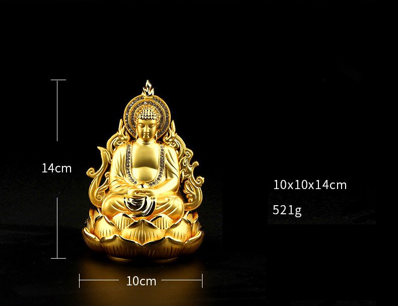 Tượng Phật A Di Đà bằng hợp kim mạ vàng để xe ô tô C13