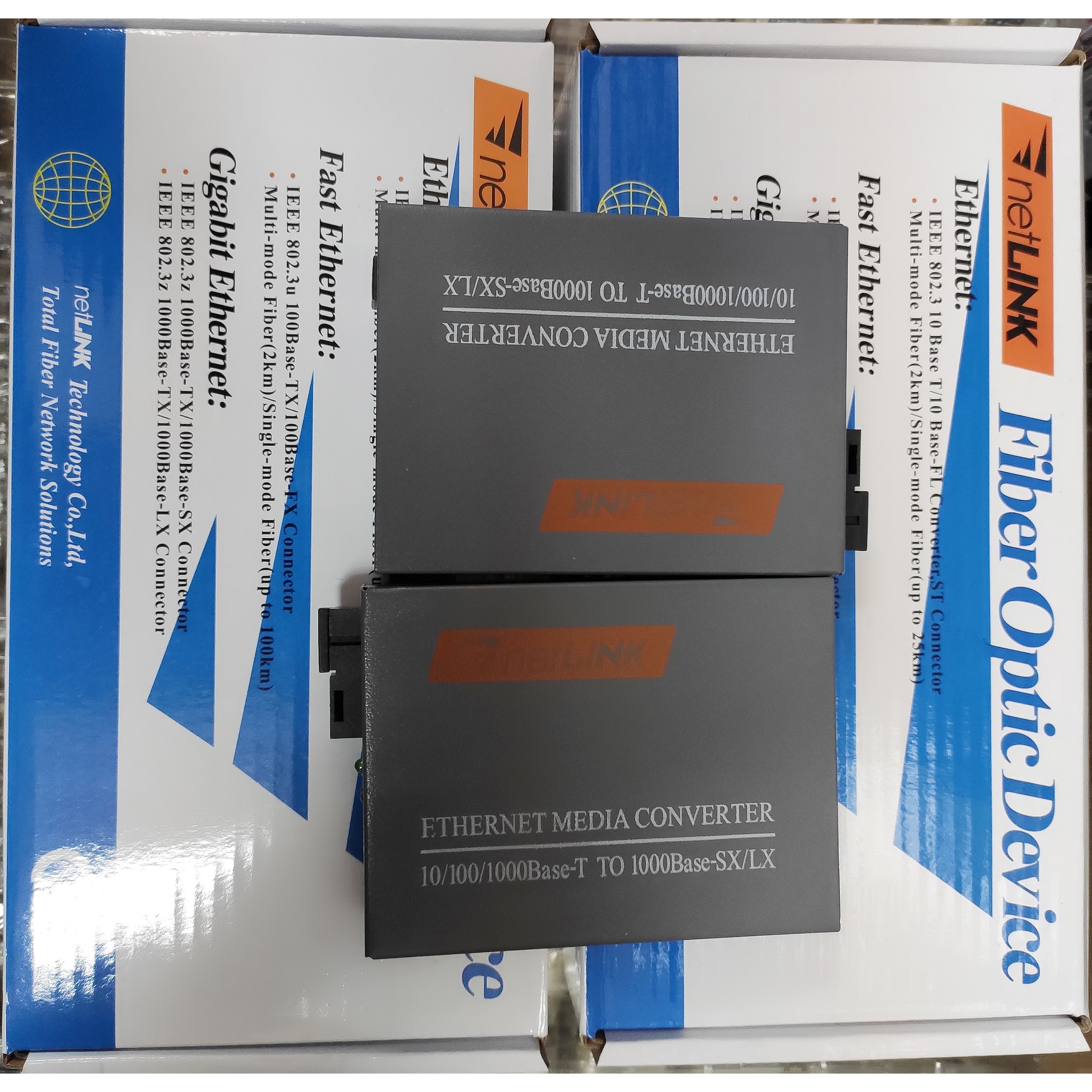 Cặp Converter Quang Netlink 1000MB Single Mode 1 Sợi Quang - Hàng chính hãng