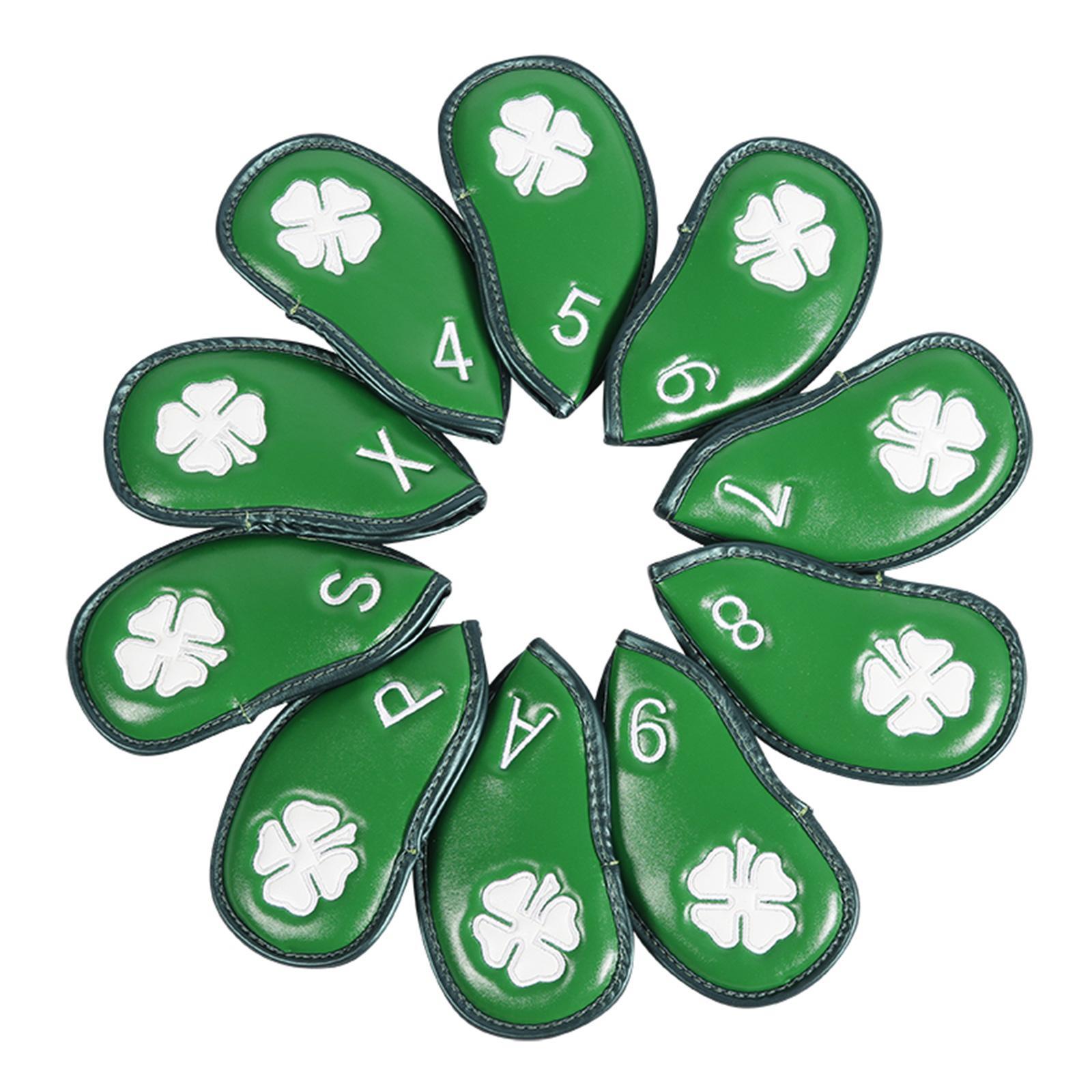 10Pcs Golf Iron Headcovers PU Leather Golf Iron Covers Set Golf Accessories