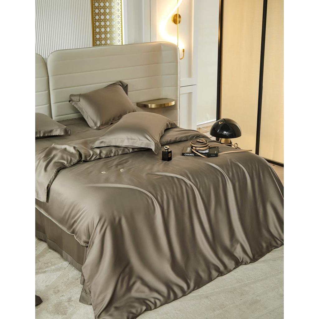 Bộ chăn ga gối lụa Tencel 100% 80s cao cấp, các tone màu mới, hot nhất 2022 siêu mát mịn SM22