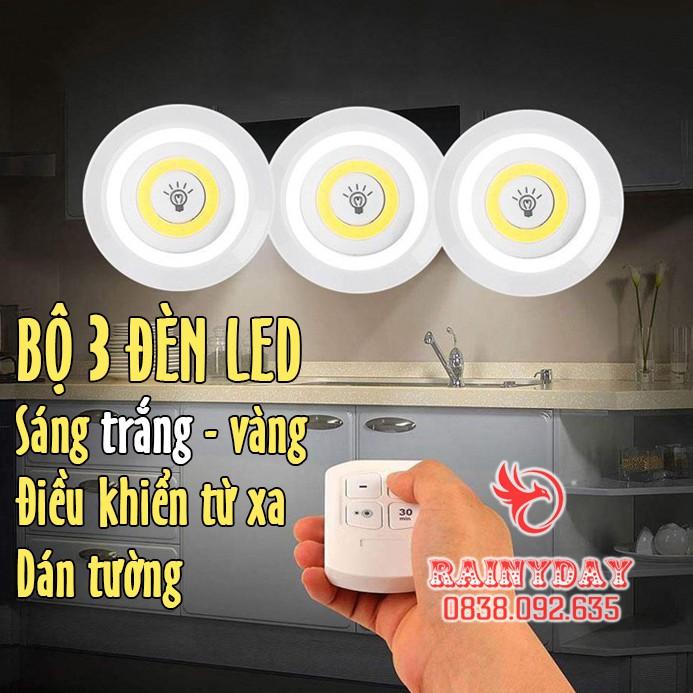 Đèn led dán tường thông minh, tủ bếp quần áo có điều khiển từ xa chiếu sáng không dây dùng pin