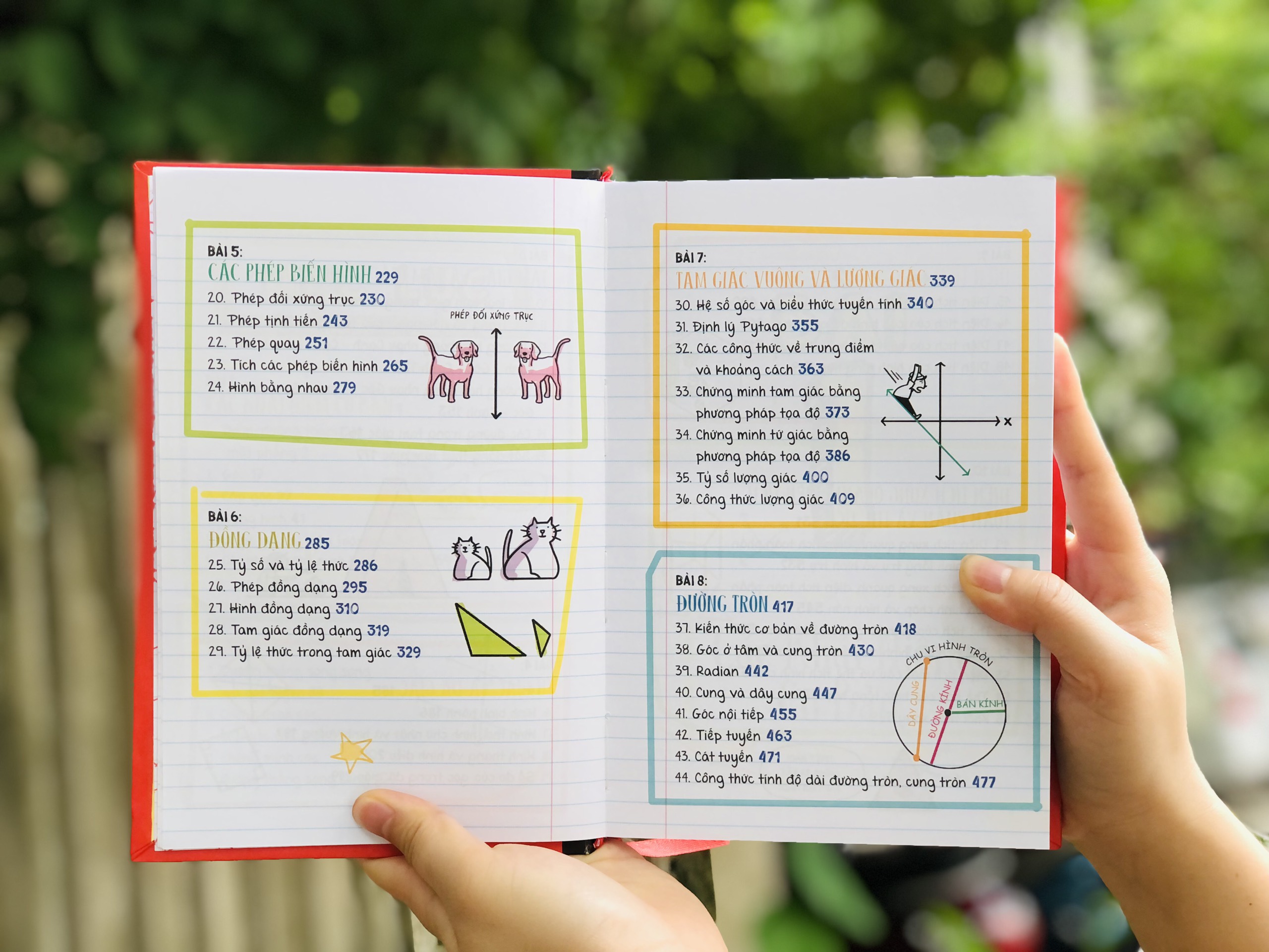 Combo sách Sổ tay đại số, Sổ tay hình học và Sổ tay toán học ( 3 cuốn ), tổng hợp kiến thức toán lớp 4 đến lớp 12, bìa cứng in màu - Hiệu sách Genbooks