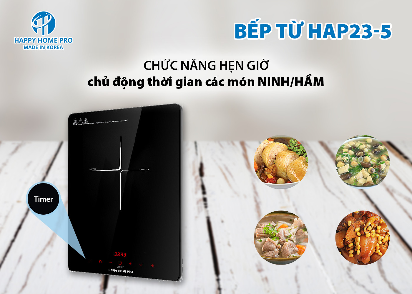 Bếp Từ Đơn HAP23-5-  Hàng Chính Hãng Happy Home Pro