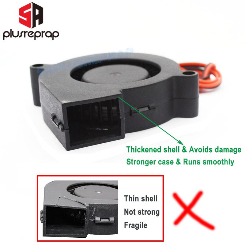 5015 12V 24V làm mát Turbo quạt không chổi than DC Máy thổi bộ làm mát 50x50x15mm quạt nhựa đen cho máy in 3D reprap