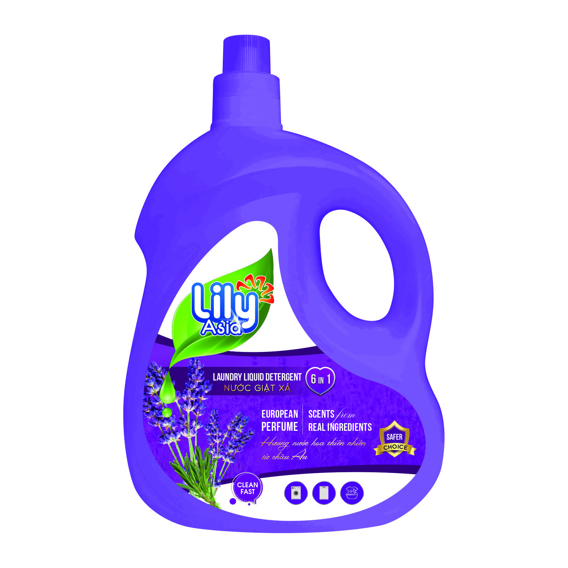 Nước Giặt Xả Lily Asia (Tem Tím-  4 KG) Hương Hoa Cỏ