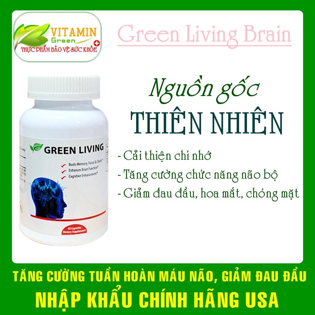Viên uống bổ não Green Living Brain giúp tăng cường tuần hoàn não | Nhập khẩu chính hãng Mỹ