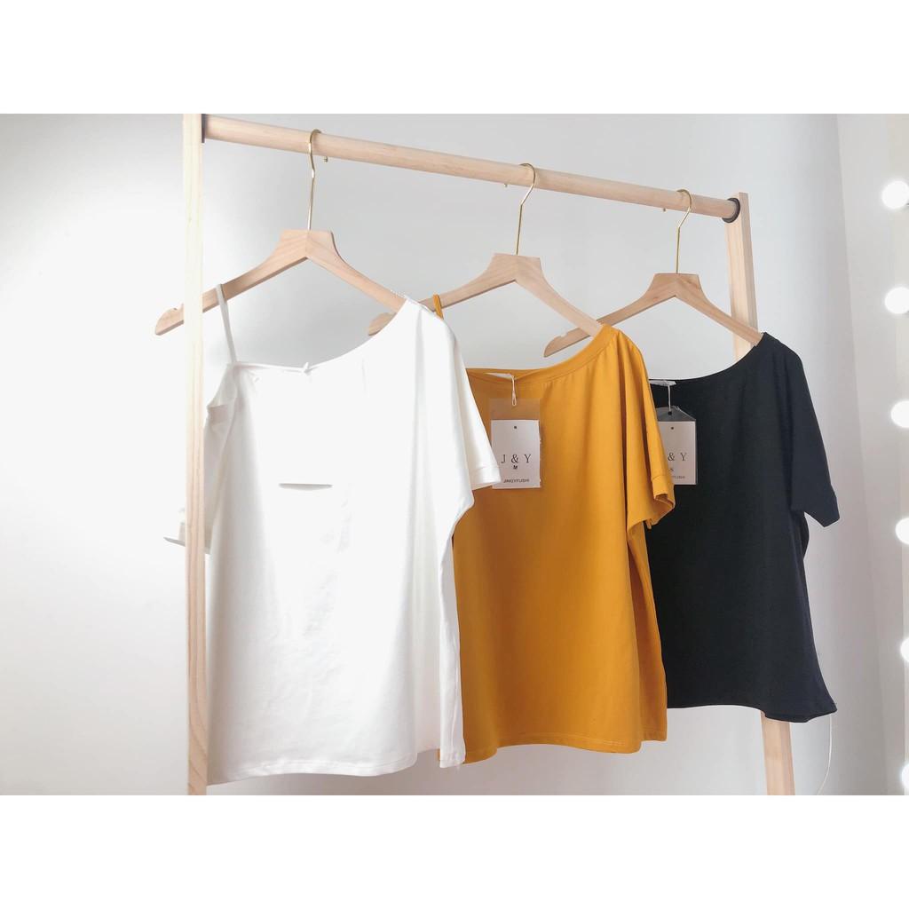 ÁO COTTON LỆCH VAI 3 MÀU SIÊU HÓT