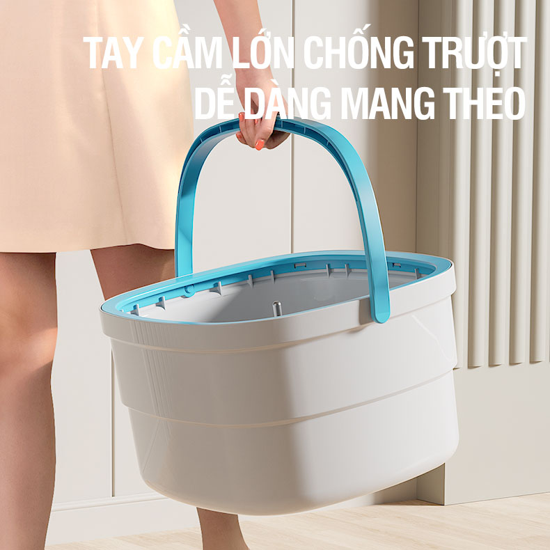 Cây lau nhà tách nước bẩn, chổi lau nhà tự vắt thông minh 360 độ lau sạch khô nhanh - Kitimop N09