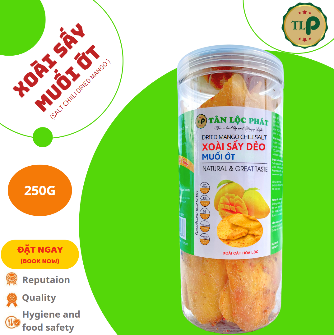 XOÀI SẤY MUỐI ỚT TÂN LỘC PHÁT HŨ 250G