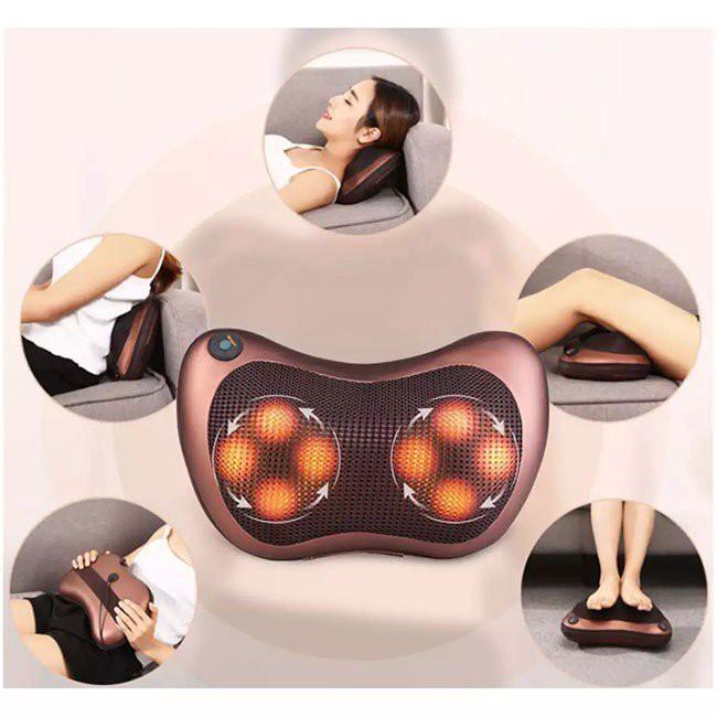 Máy Massage Cổ, Gối Massage Cổ Hồng Ngoại 8 Bi Xoay Đổi Chiều Hàn Quốc