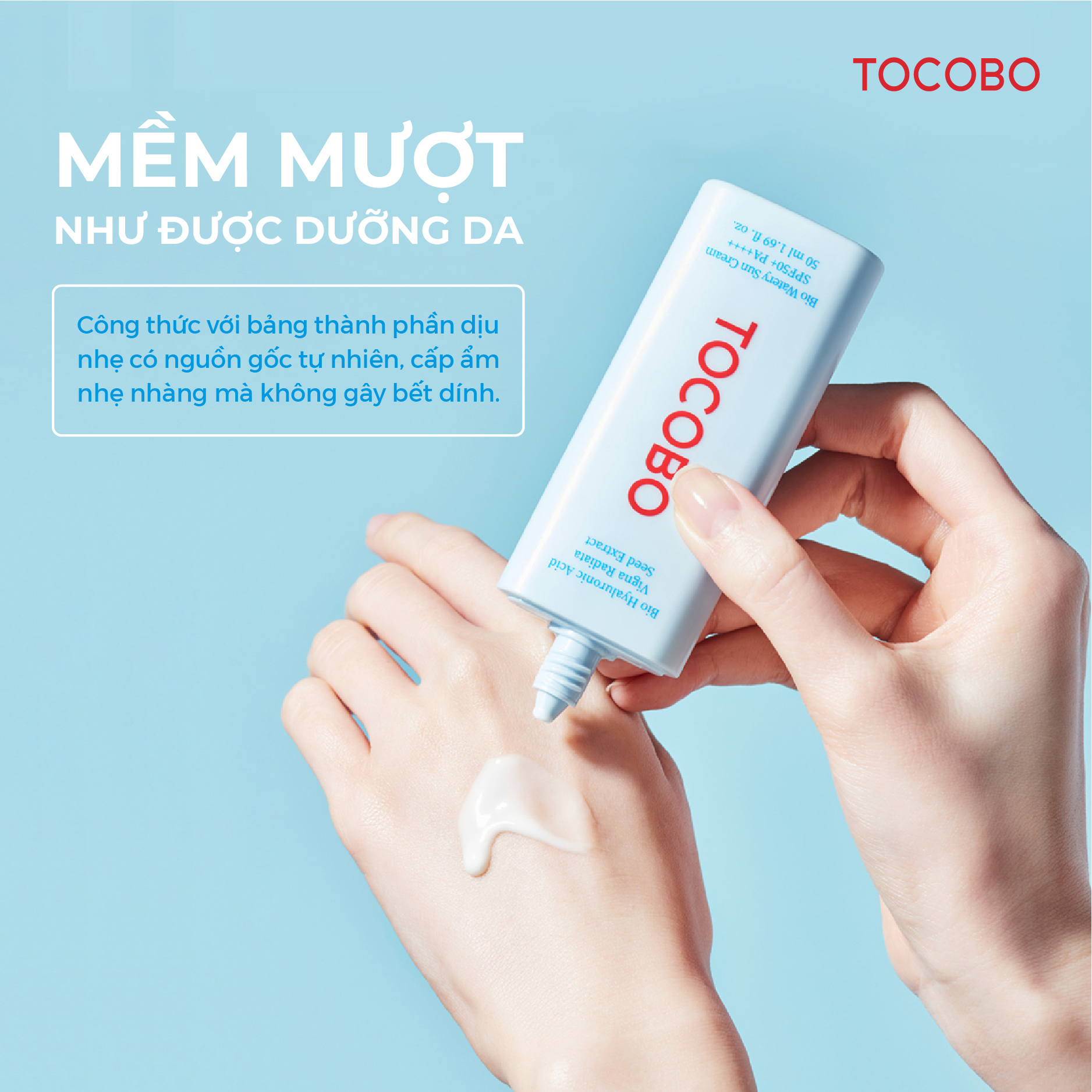 Sữa Chống Nắng Dưỡng Ẩm Cao - Kem Mỏng Nhẹ Không Bết Dính Tocobo Bio Watery Sun Cream SPF50+ PA++++