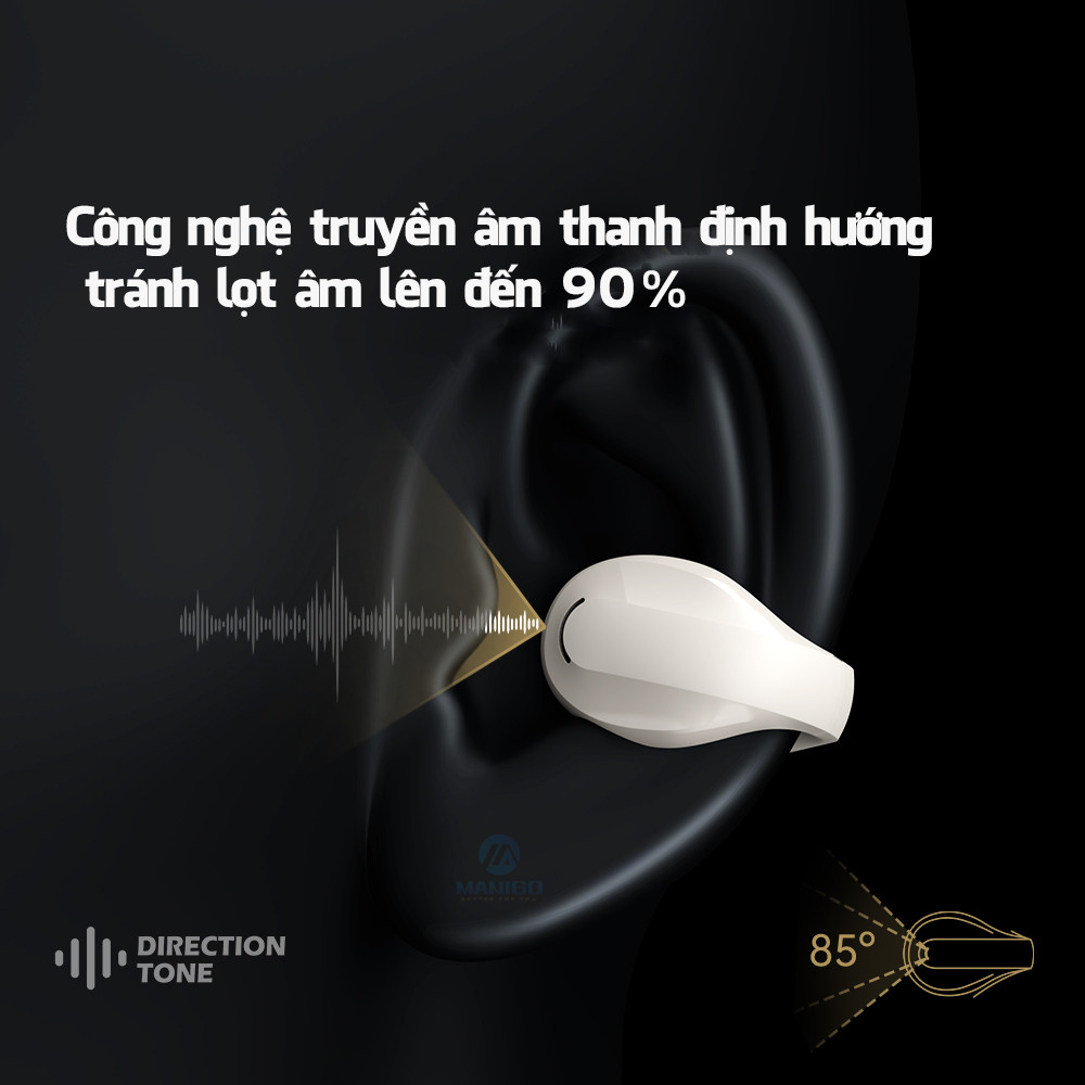 Tai nghe Bluetooth không dây kẹp tai TWS Rockspace Sound EarCuffs nghe nhạc lên đến 20h Hàng chính hãng BH 12 tháng