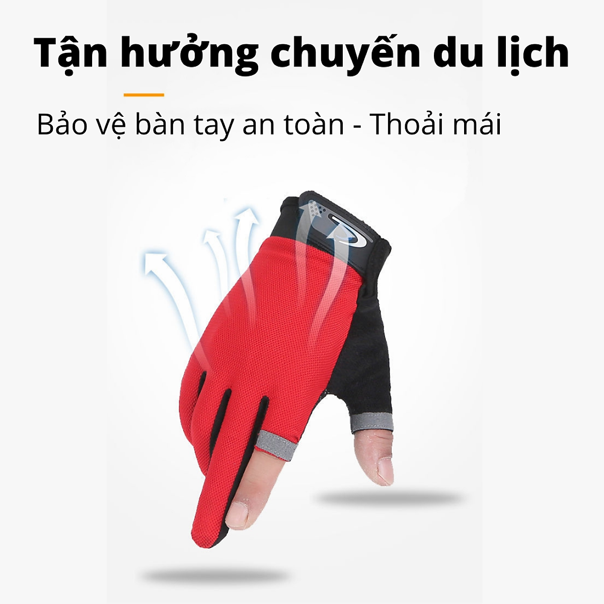 Găng tay cắt ngón HATSU-HW3M nhiều màu, dung trong đi phượt, chạy xe máy, đạp xe đạp - Chống tia UV 99% - Sử dụng điện thoại thông minh dễ dàng