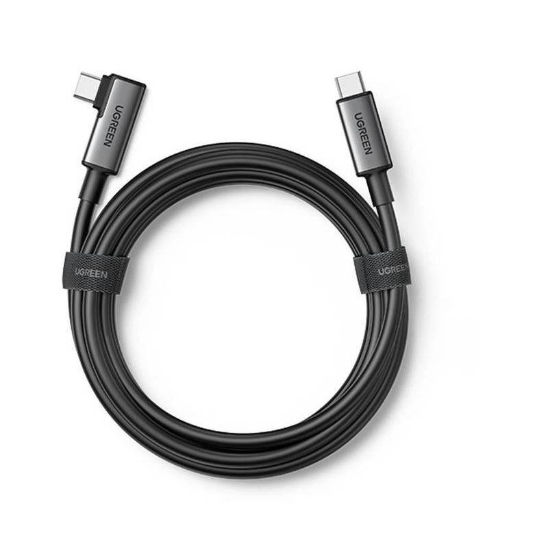 Ugreen 90629 5M 5Gbps Màu Đen Cáp sạc , truyền dữ liệu 2 máy tính 2 đầu USB-C 1 đầu vuông góc 90 độ US551 - Hàng chính hãng