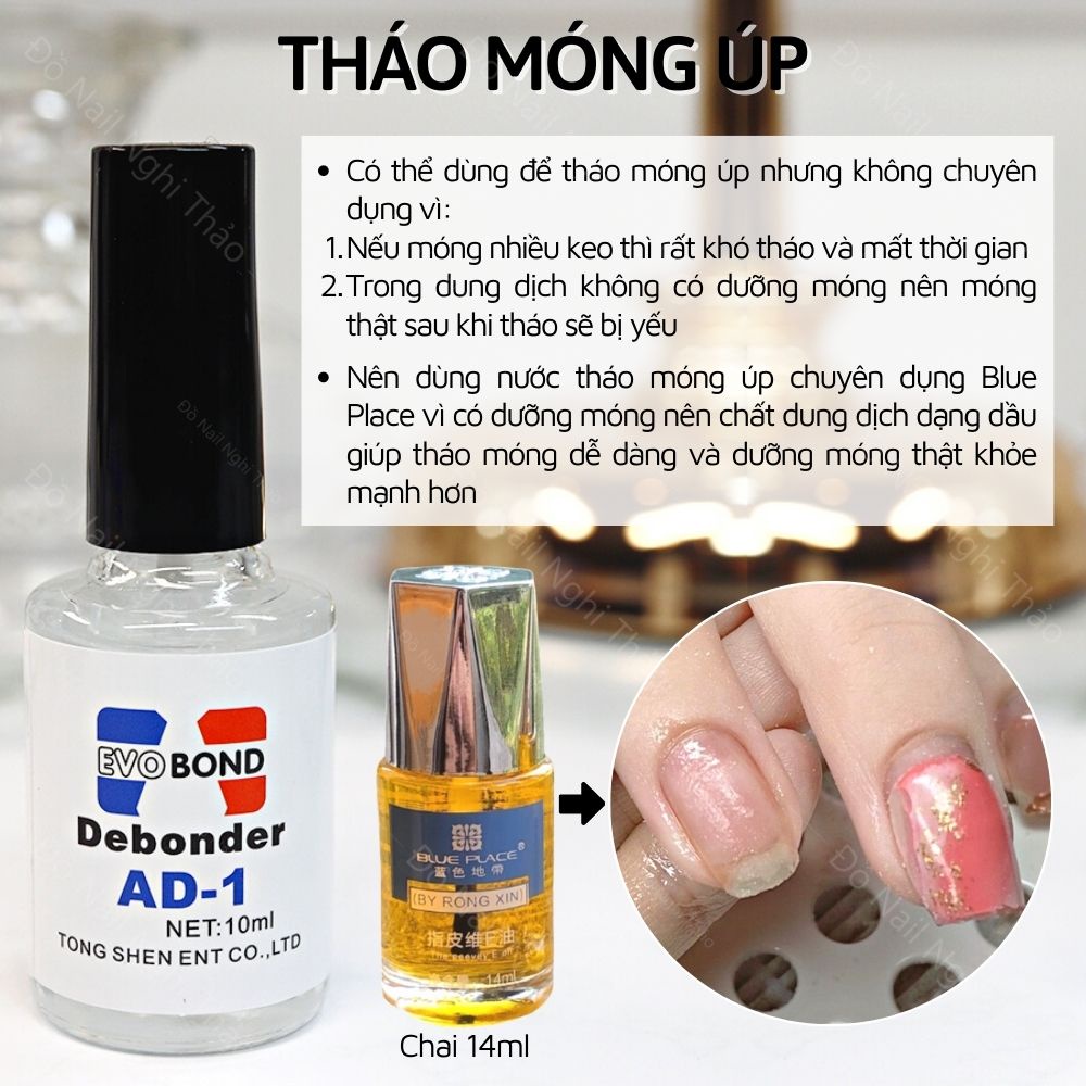 Nước sáng đá phá tháo móng giả, Chai gel tháo móng nail