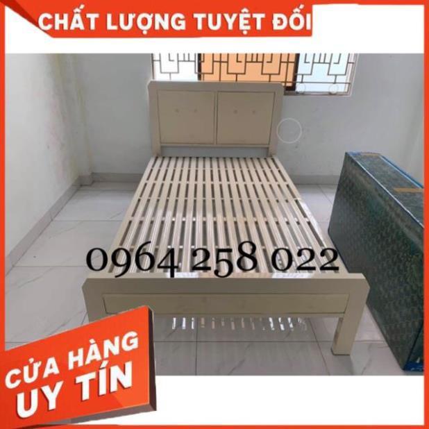 Giường sắt khung hộp ngang 1m dài 2m