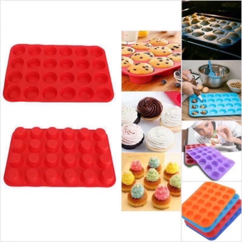 Khuôn silicon cupcake 24 ô mini