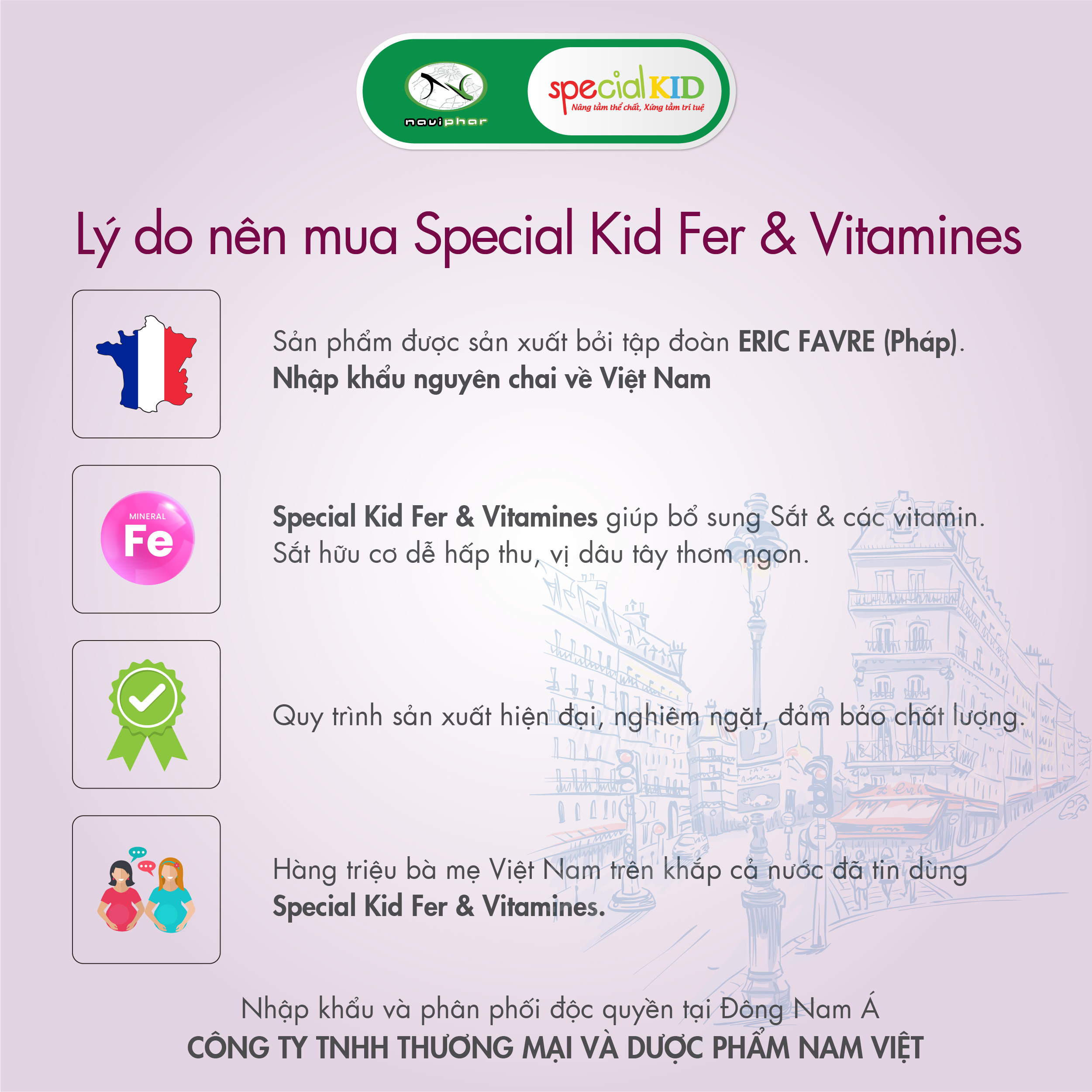 SPECIAL KID FER & VITAMINES - Siro Bổ sung sắt và các vitamin C, B2, B9, B12 - Giúp giảm thiếu máu do thiếu sắt - Nhập khẩu Pháp (125ml)