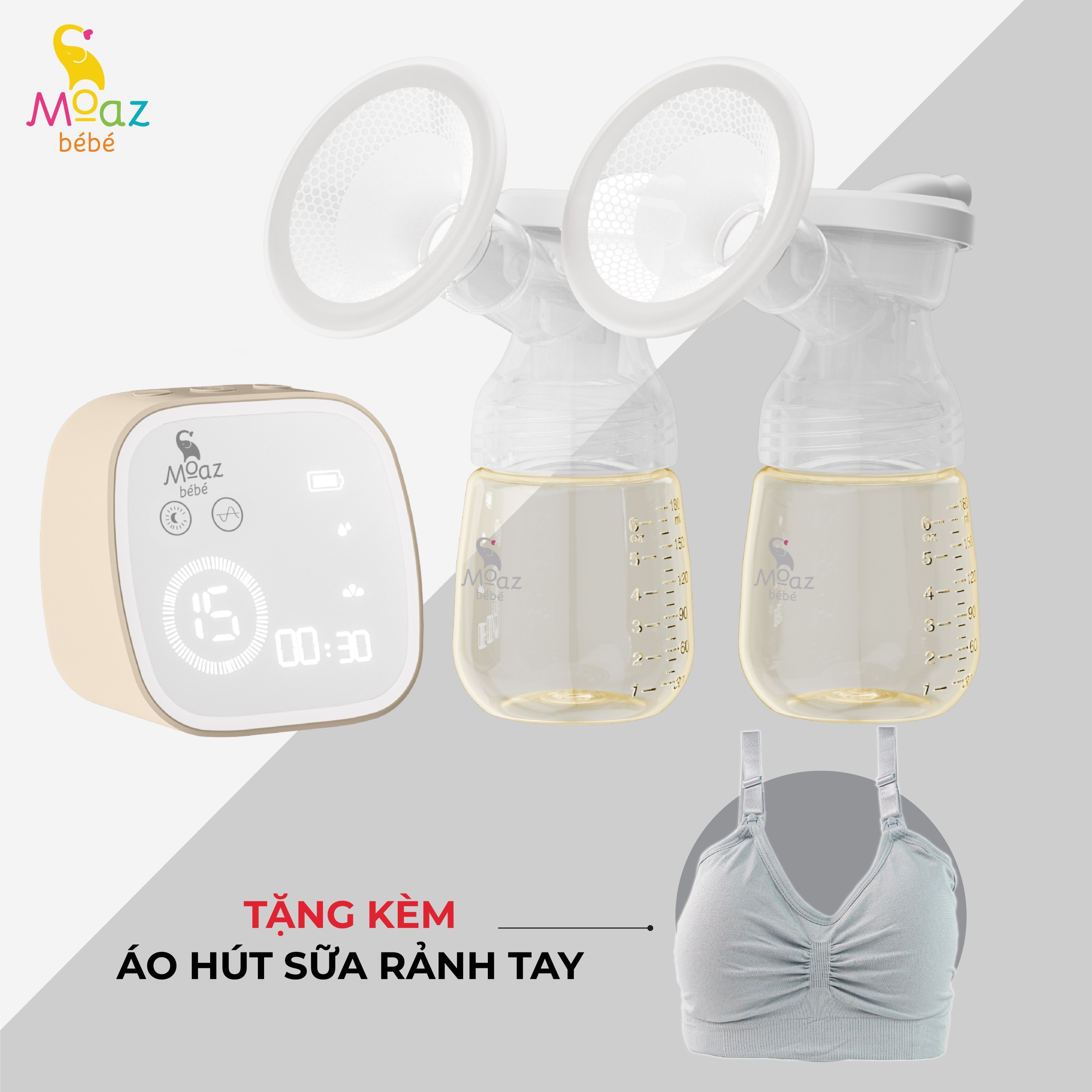 Máy hút sữa điện đôi thông minh Moaz BéBé MB-054