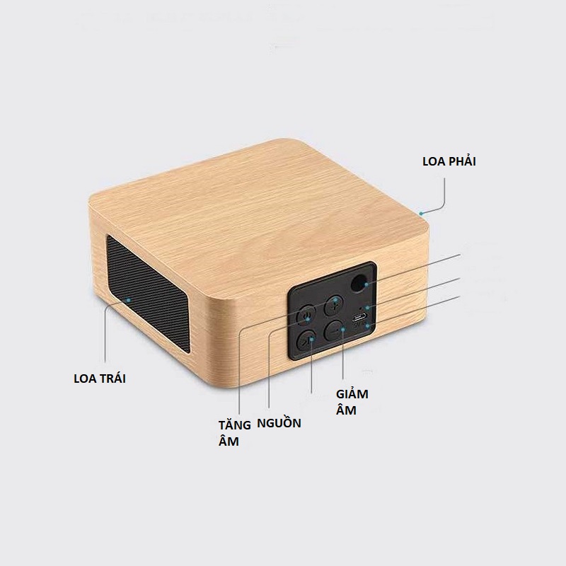 Loa Gỗ Bluetooth Q1A yellow wood - hàng nhập khẩu