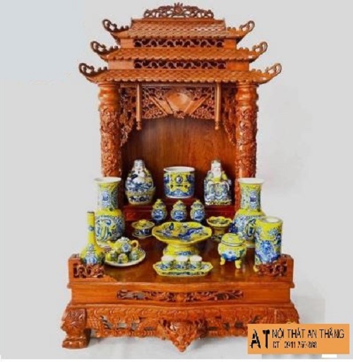 Bàn Thờ Thần Tài Ông Địa Gỗ OTT 07 - Hàng Siêu Chất - Mang Lại Tài Lộc Bình An Cho Gia Chủ