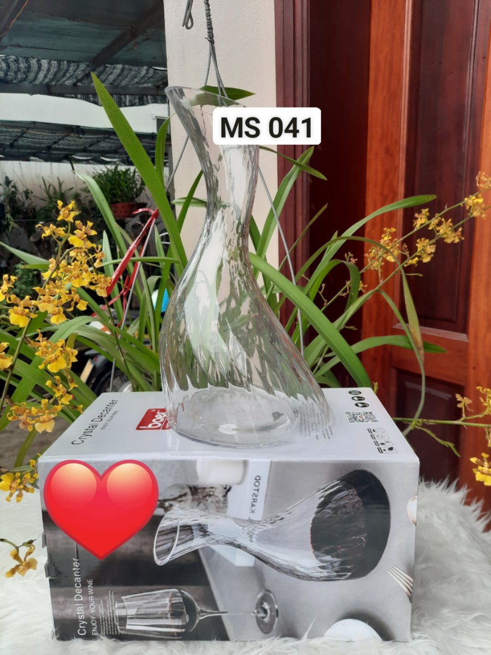 Bình thở vang hình chữ S 1300ml - Decanter MS 041