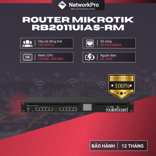 Router Mikrotik RB2011UiAS-RM Hàng Chính Hãng