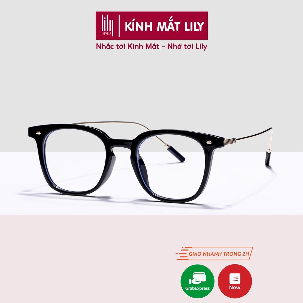 Kính gọng vuông nam nữ LILYEYEWEAR phù hợp cận nặng phụ kiện thời trang 9322