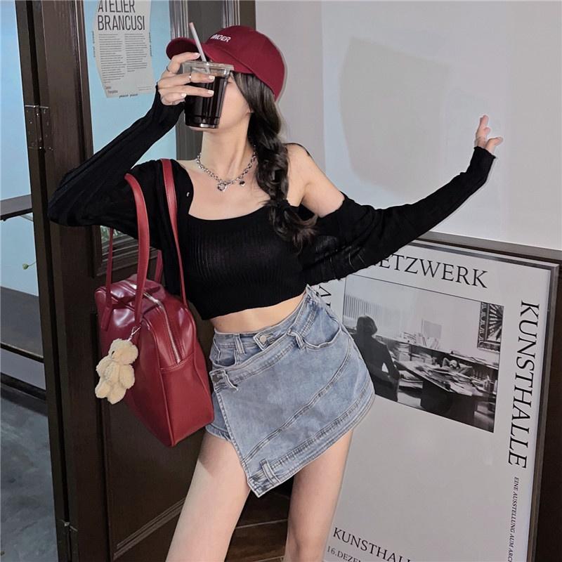 Quần nữ ngắn, quần nữ giả váy chất kaki co dãn màu trắng đen size S M L SKUQ-46