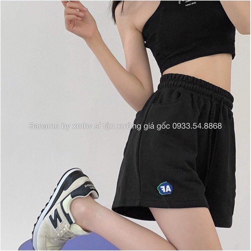 Quần đùi nữ FA cạp chun dây rút quần short nữ 3 màu chất nỉ da cá đẹp thời trang Banamo Fashion short FA 698