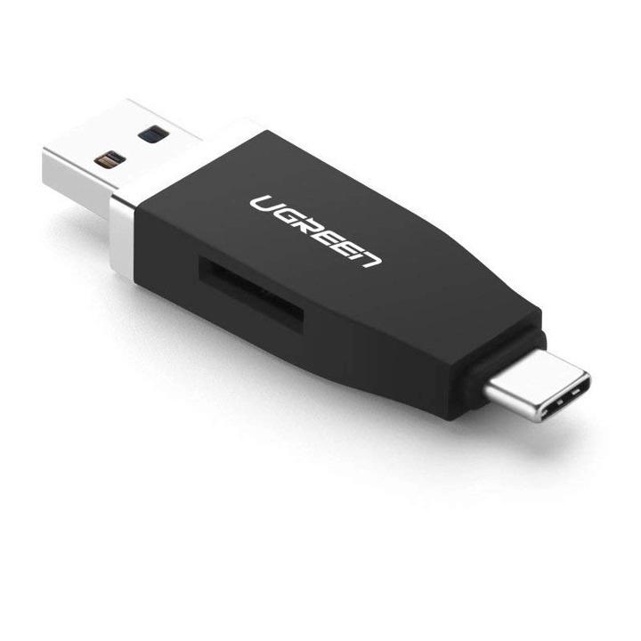 Ugreen UG3035930359TK Màu Đen Đầu đọc thẻ USB TYPE C + USB 3.0 sang TF cao cấp - HÀNG CHÍNH HÃNG