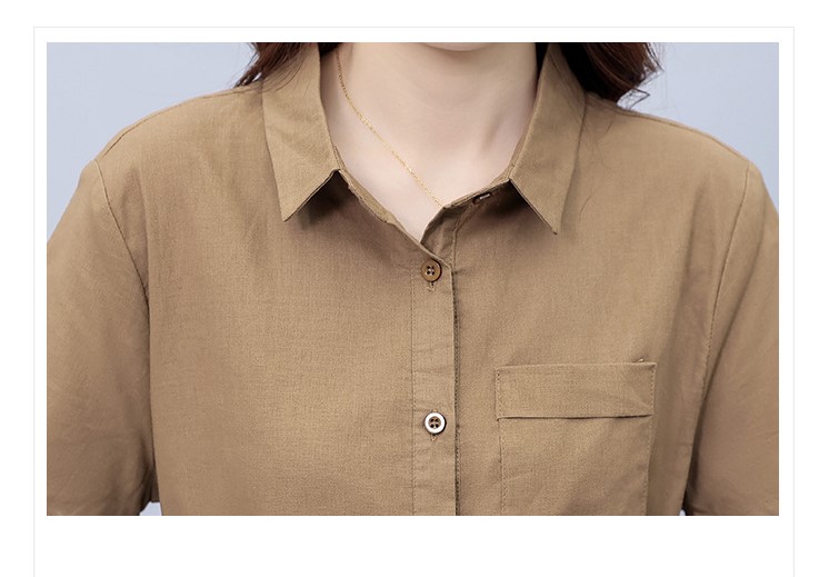 Đầm sơ mi nữ ngắn tay công sở, Váy suông Linen nữ kèm dây rút eo, chất linen mát Haint Boutique