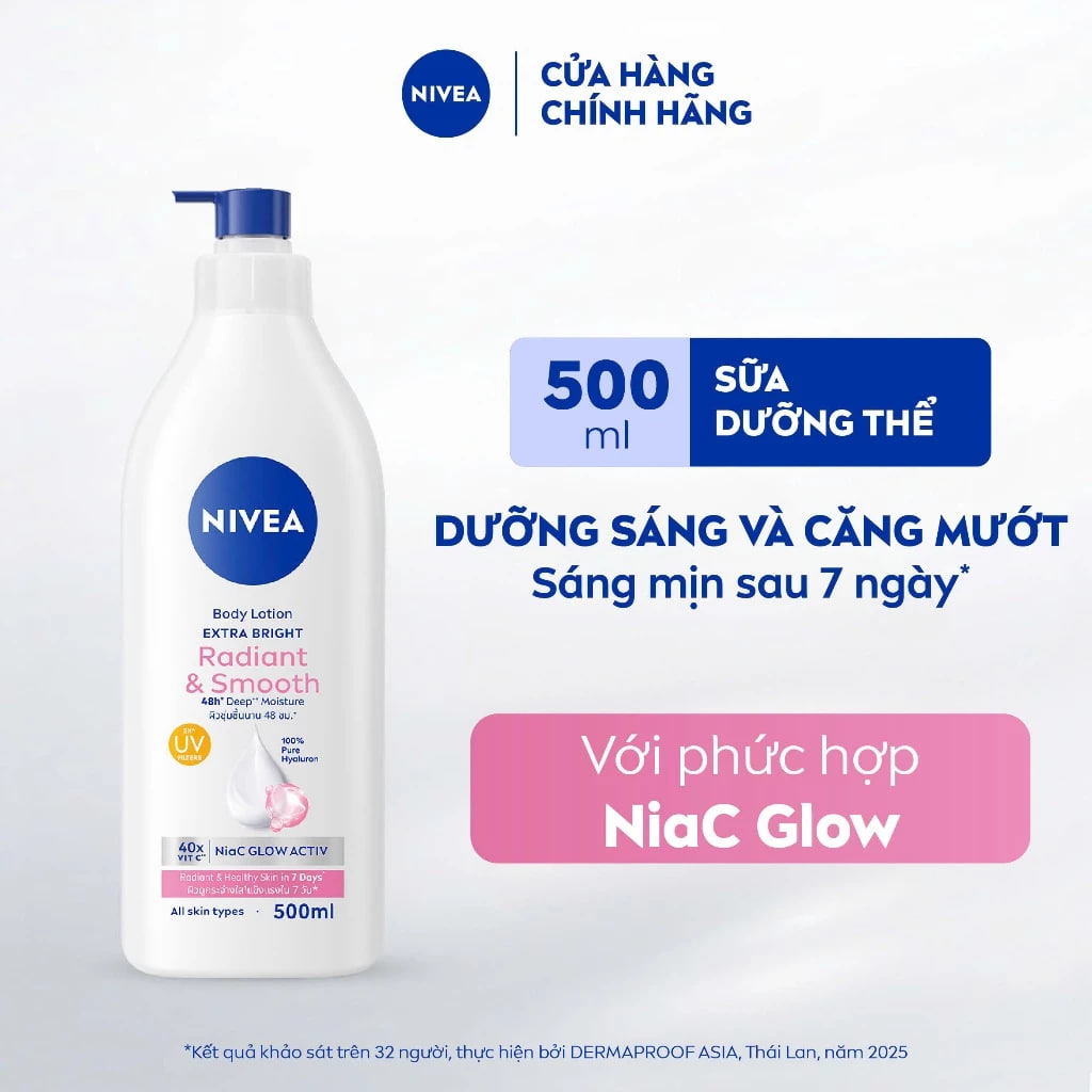 Sữa Dưỡng Thể NIVEA 8 Super Foods Dưỡng Sáng Da | Mịn Da (500ml)