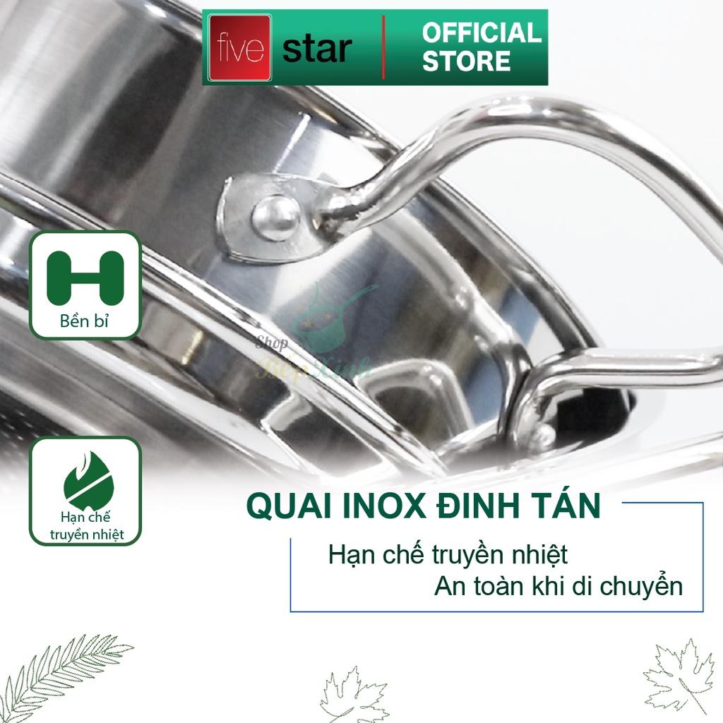 Bộ nồi chảo 3 lớp đáy liền inox 304 cao cấp Fivestar Plus dùng được mọi bếp , bảo hành 25 năm